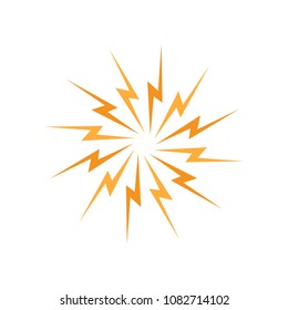 Thunder Round Icon Logo Template
