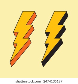 Thunder set retro with color full 