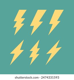 Thunder set retro on green and re background