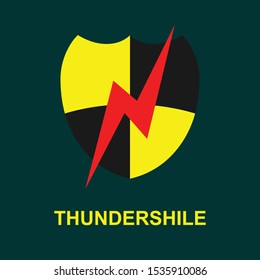 thunder shield logo design template