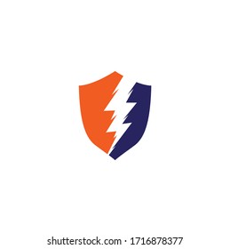 Thunder shield logo, lighting shield logo, flash power shield logo, flash security logo	
