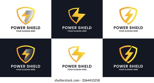 thunder shield power inspiration logo design
