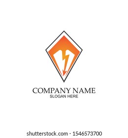 thunder shield vector logo template.this graphic suitable for electric business-vector