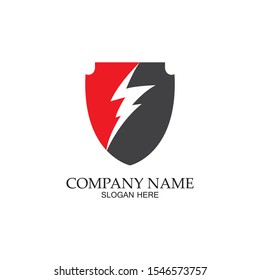 thunder shield vector logo template.this graphic suitable for electric business-vector