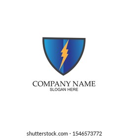 thunder shield vector logo template.this graphic suitable for electric business-vector