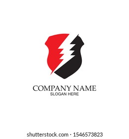 thunder shield vector logo template.this graphic suitable for electric business-vector