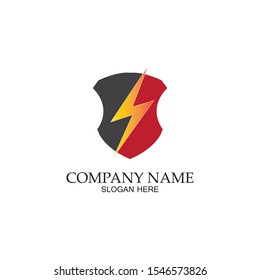 thunder shield vector logo template.this graphic suitable for electric business-vector