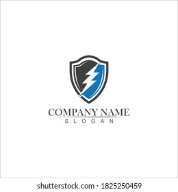 thunder shield vector logo template.this graphic suitable for electric business-vector