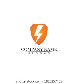 thunder shield vector logo template.this graphic suitable for electric business-vector