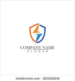 thunder shield vector logo template.this graphic suitable for electric business-vector