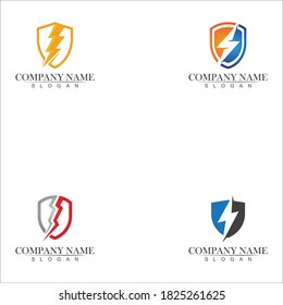 thunder shield vector logo template.this graphic suitable for electric business-vector