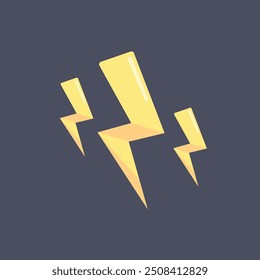 thunder sign in flat vector design.