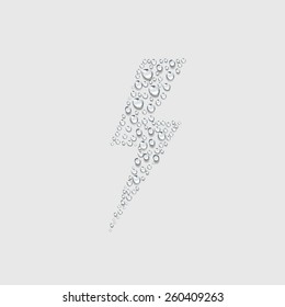 thunder sign ,transparent water drop vector ,Vector lightning icon , rain and rainy season weather forecast 