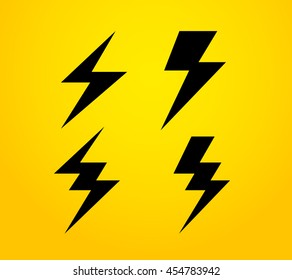 Thunder silhouette vector icon