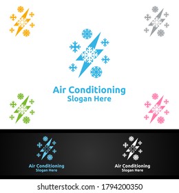 Thunder Snow Air Conditioning and Heating Services Logo Design