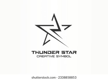 Thunder Star Logo. Flash abstract design vector template. Fast Speed, Energy, Leader logotype concept . Logotype idea. Thunderbolt abstract symbol for business company. design element. Power line icon