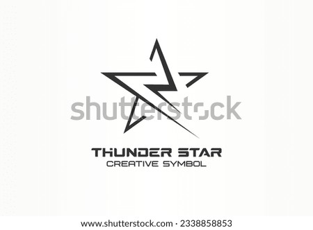 Thunder Star Logo. Flash abstract design vector template. Fast Speed, Energy, Leader logotype concept . Logotype idea. Thunderbolt abstract symbol for business company. design element. Power line icon