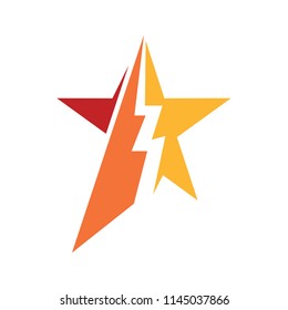 Thunder star logo template, logo ready for use