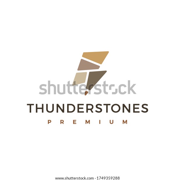 thunder stone\
stones logo vector icon\
illustration