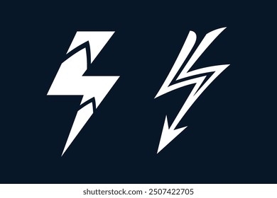 Thunder storm bolt vector set