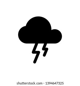 Thunder Storm Cloud Weather Vector Icon Design Template