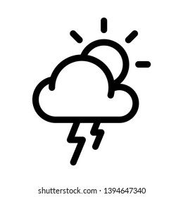 Thunder Storm Cloud Weather Vector Icon Design Template