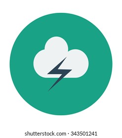 Thunder Storm Colored Vector Icon 