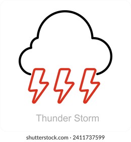 Thunder Storm and hurricane icon concept