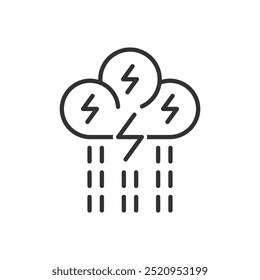 Ícone de Tempestade com Trovão - Ícone de Chuva na Nuvem