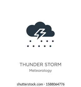 Thunder storm icon vector. Trendy flat thunder storm icon from meteorology collection isolated on white background. Vector illustration can be used for web and mobile graphic design, logo, eps10