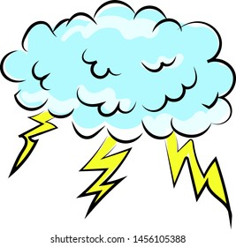 Thunder storm, illustration, vector on white background.