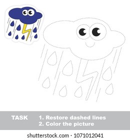 Thunder Storm and Lighting - complete the dot-to-dot picture. Children educational game with easy gaming level.