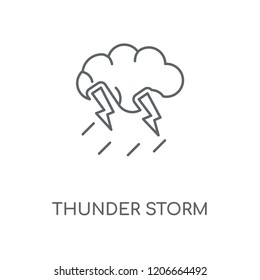 Thunder Storm linear icon. Thunder Storm concept stroke symbol design. Thin graphic elements vector illustration, outline pattern on a white background, eps 10.