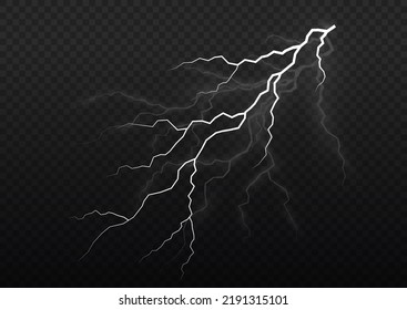 Donnerstürme realistischer Blitz. Funkt elektrisch und Sterne. Symbol der natürlichen Stärke oder Magie, abstrakte, Elektrizität und Explosion. Lichteffekt und Beleuchtung. Explosion eines glühenden blauen Funkens. Vektorgrafik