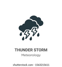 Thunder storm vector icon on white background. Flat vector thunder storm icon symbol sign from modern meteorology collection for mobile concept and web apps design.