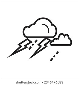 thunder storm vector line new icon