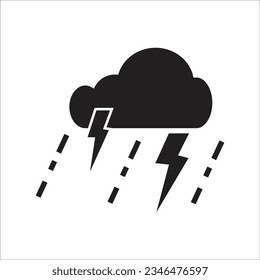 thunder storm vector line new icon