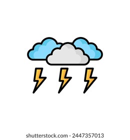 Thunder strom Icon , weather  icon isolated on white background, suitable for websites, blogs, logos, graphic design, social media, UI, mobile apps, vector illustration