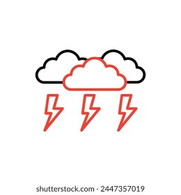 Thunder strom Icon , weather  icon isolated on white background, suitable for websites, blogs, logos, graphic design, social media, UI, mobile apps, vector illustration