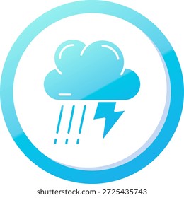 Thunder strom Line vector Icon Design