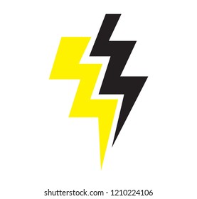 Thunder symbol logo, isolated on white