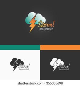 Thunder Symbol Template. Vector Elements. Brand Icon Design Illustration. EPS10