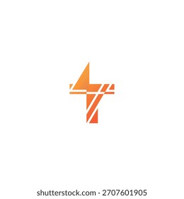 Diseño del logotipo de la letra inicial de Thunder T.