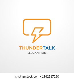Thunder talk logo template with crattive concept use for business website brand or startup application identity vector eps 10