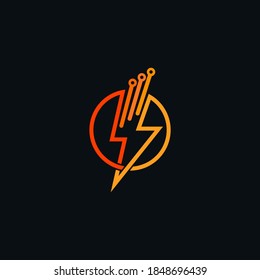 thunder technology logo abstract line