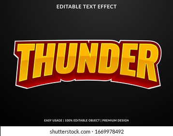 Thunder Text Effect Template With 3d Style And Bold Font Concept Use For Brand Label And Logotype Sticker