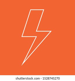 Thunder, thin lines web and social media icon, stock vector illustration, EPS10.