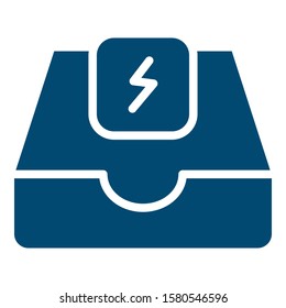 
Thunder with tray, Email   Isolated Vector icon which can easily modify or edit
