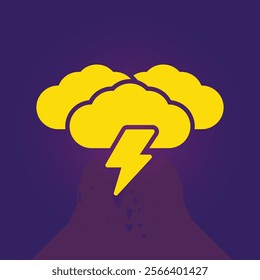 Thunder trendy artwork beautiful abstract vector illustration colorful yellow design.eps