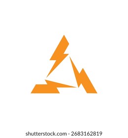 Plantilla de Vector de icono de diseño de logotipo de triángulo de trueno